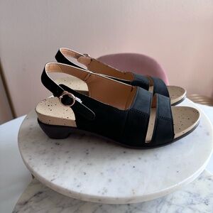 Black Slingback Sandals